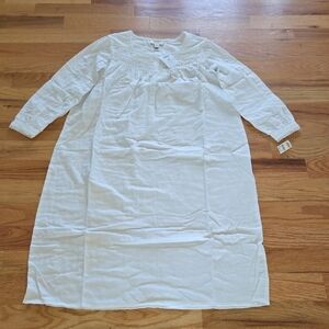 Brand New Talbots White Flannel Nightgown Size PS